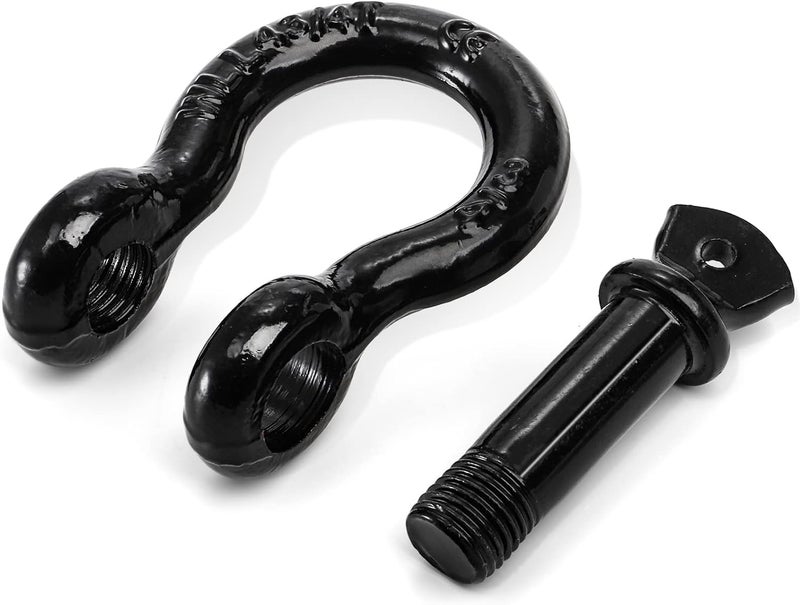 Bekith 3 Pack D Ring Shackles 3/4" Shackle Rugged Unbreakable 28.5 Ton (57,000 Lbs) Maximum Break Strength Heavy Duty Shackles for Tow Strap, Winch, Off-Road Truck Vehicle Recovery, Black - Image 2